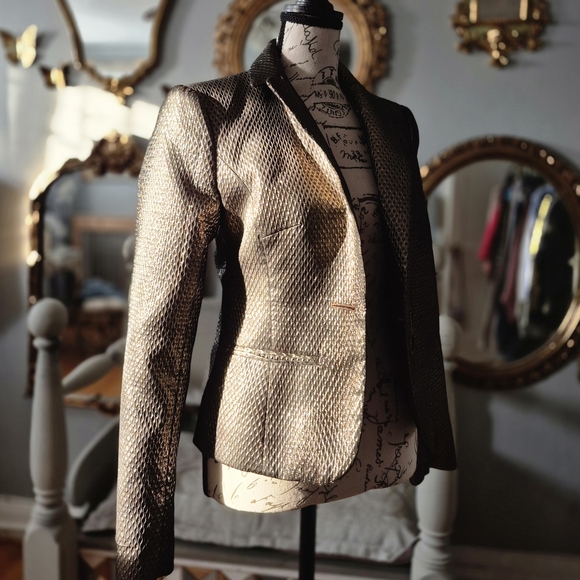 Gold Max Studio Metallic Blazer XS - Picture 5 of 7
